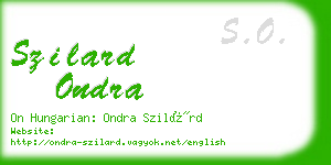 szilard ondra business card